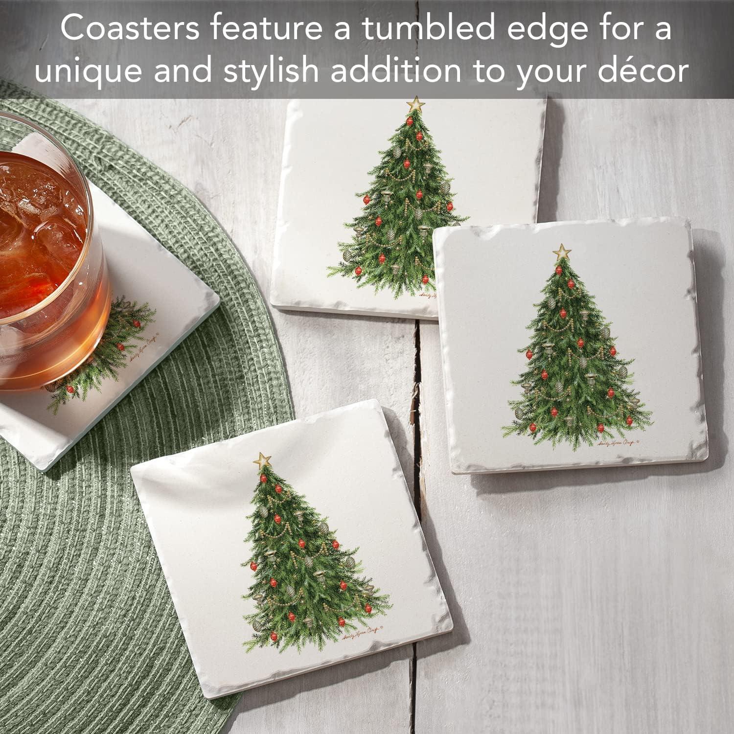 CounterArt O Christmas Tree 4-Pack Tumbled Tile Coasters (Set of 4)