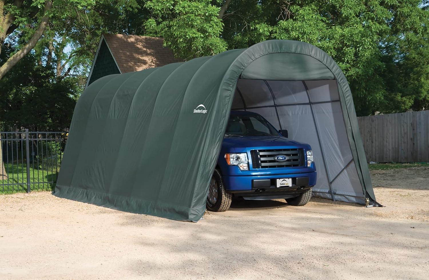 ShelterLogic Round Style Shelter, Green Cover