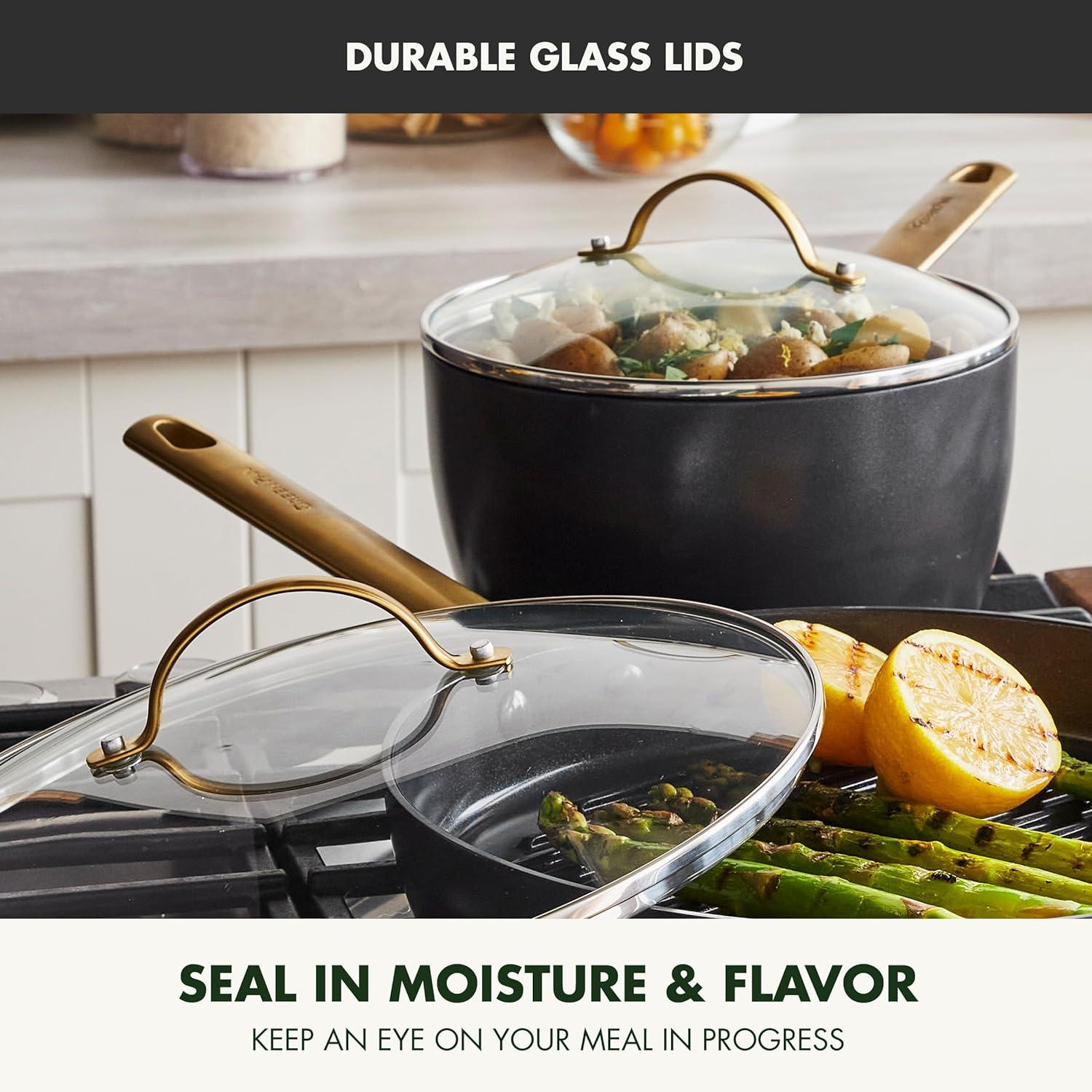 GreenPan GreenPan Reserve Black Healthy Ceramic Nonstick 16-piece Cookware Set
