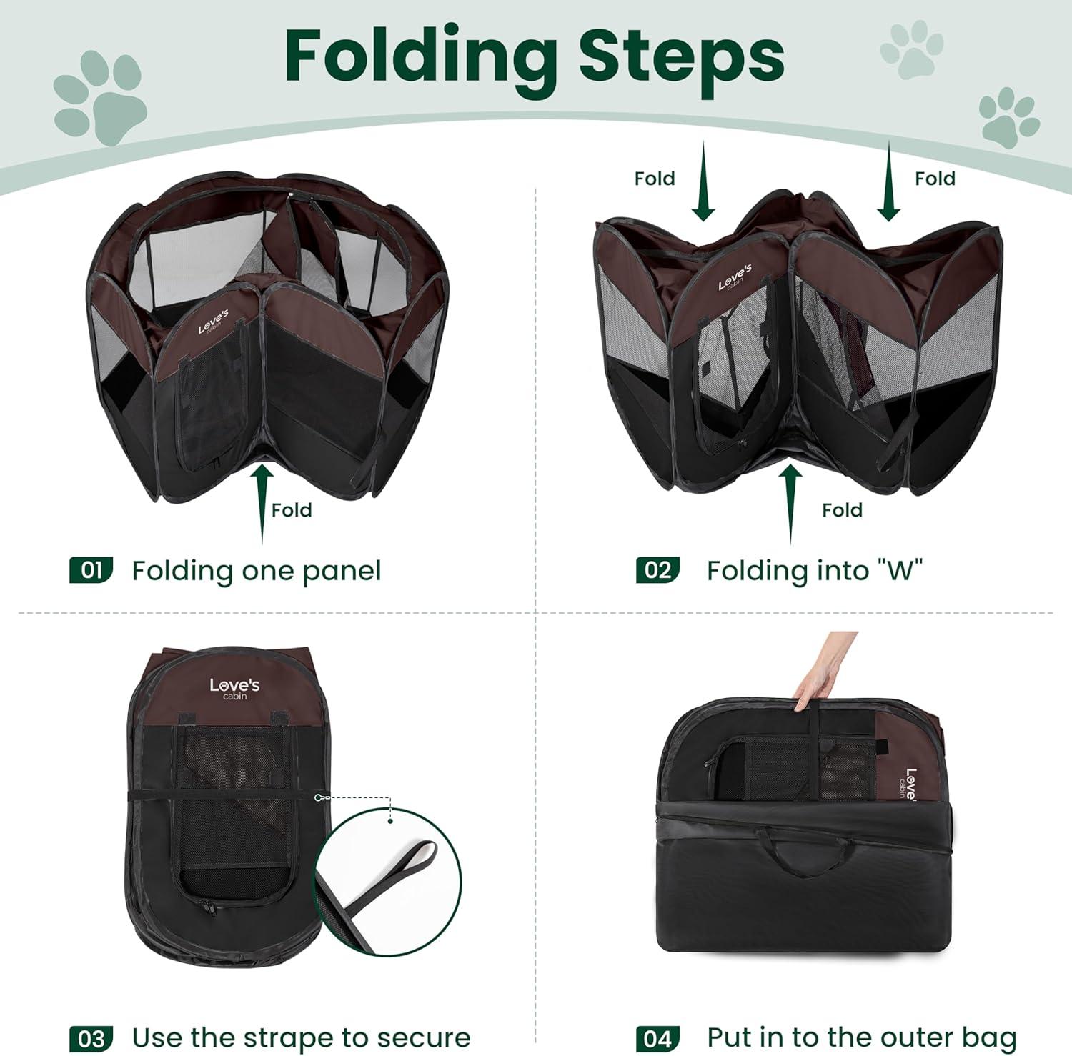 Tucker Murphy Pet™ Pet Puppy Dog Playpen, Small Dog Tent Crates Cage Indoor/Outdoor, Portable Playpen For Dog And Cat, Foldable Pop Up Dog Kennel Playpen With Carring Case, Removable Zipper Top