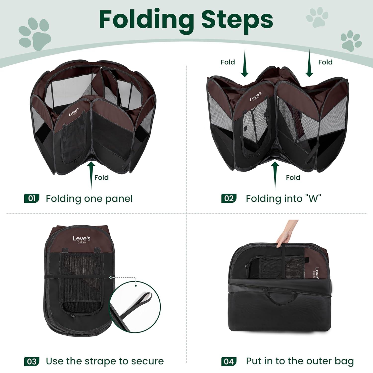 Tucker Murphy Pet™ Pet Puppy Dog Playpen, Small Dog Tent Crates Cage Indoor/Outdoor, Portable Playpen For Dog And Cat, Foldable Pop Up Dog Kennel Playpen With Carring Case, Removable Zipper Top