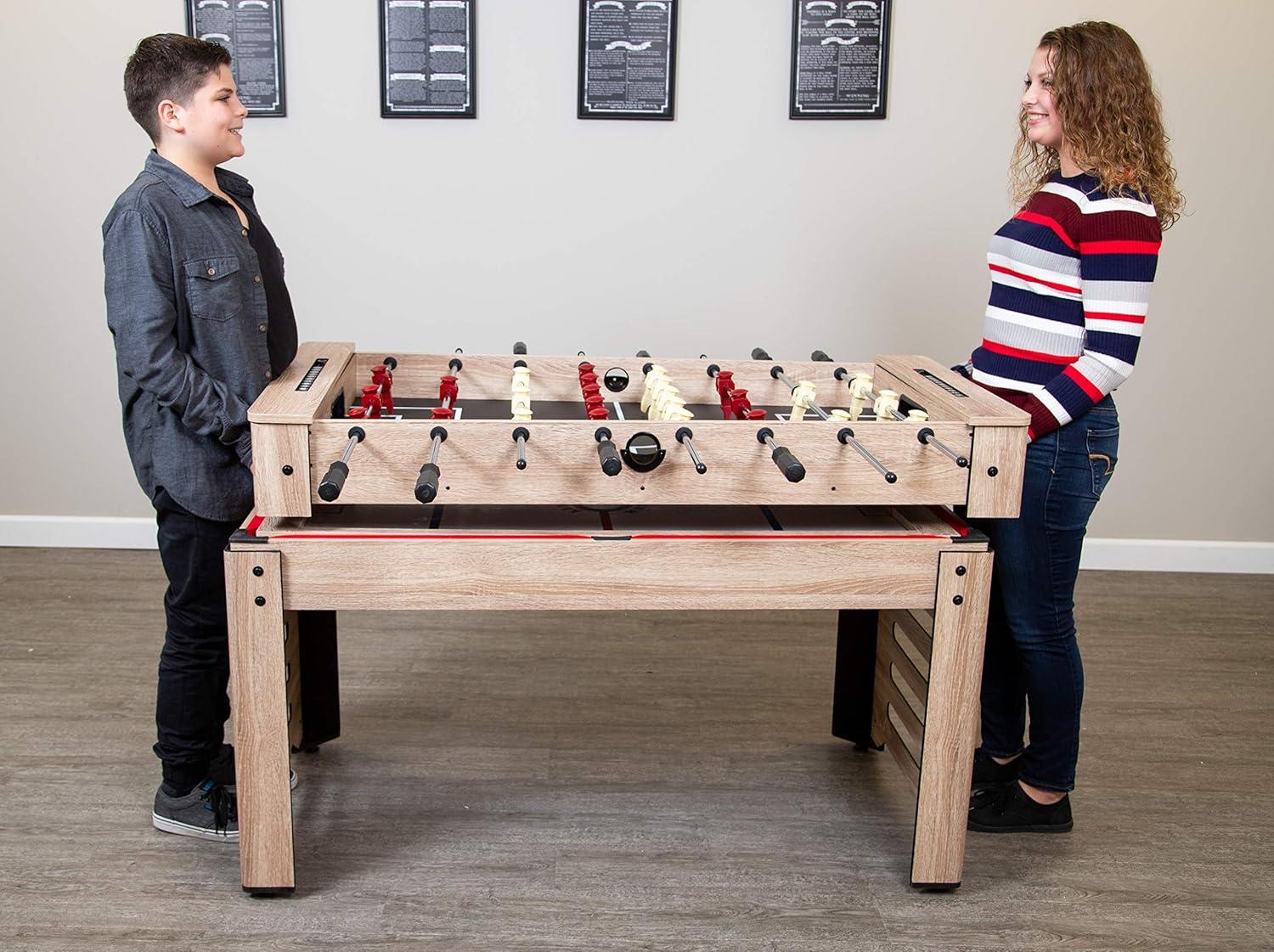 Hathaway Games Madison Multi Game Table with Foosball, Glide Hockey, Table Tennis, Billiards, Shuffleboard and Bowling
