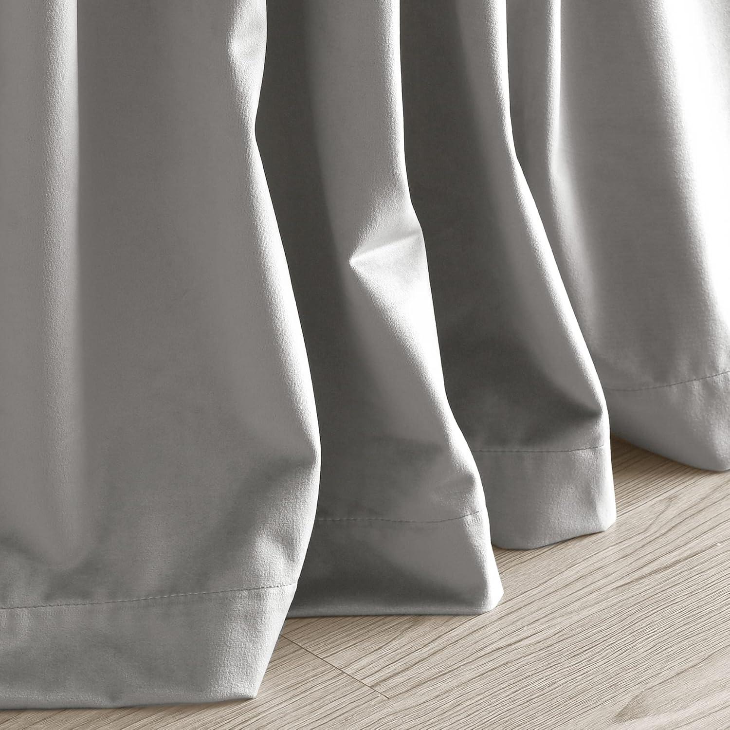 Lush Decor Prima Velvet Solid Window Panels Light Filtering - Blush - 84 x 54