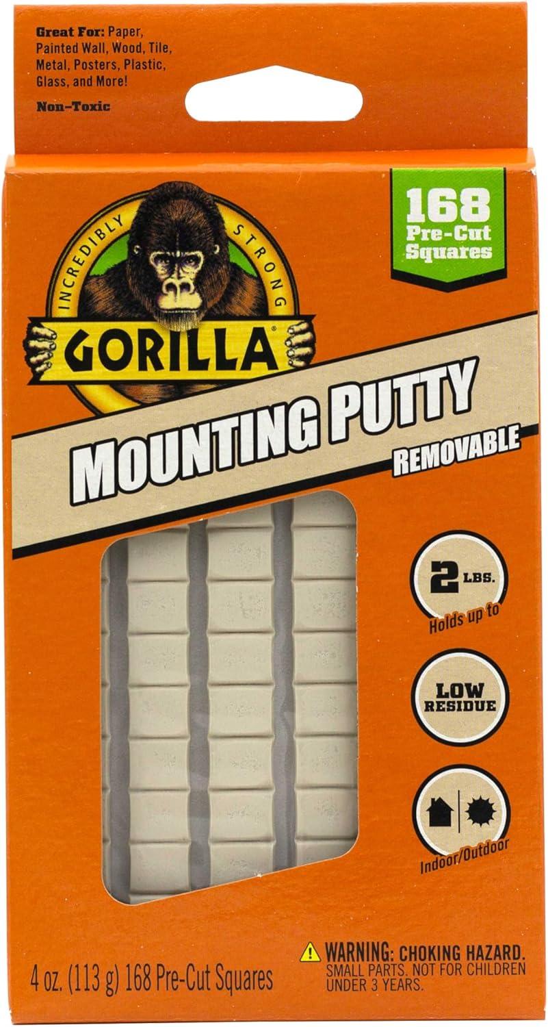 Gorilla Glue Brand Mounting Putty 4oz 24pc for Hardware Adhesives Recommended Surface
