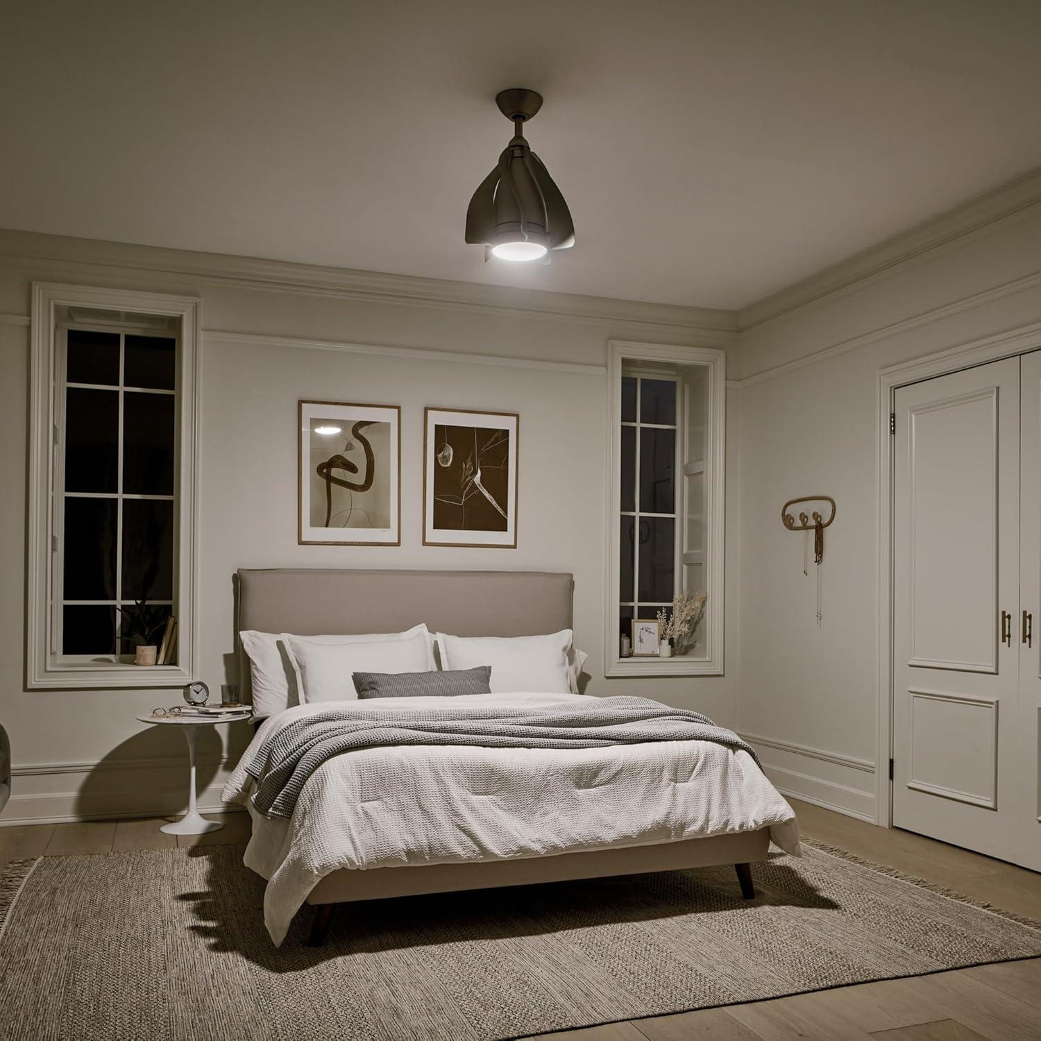 Ceiling Fan with Light Kit 19.75 inches Tall By 15 inches Wide-Brushed Nickel Finish Bailey Street Home 147-Bel-1788220