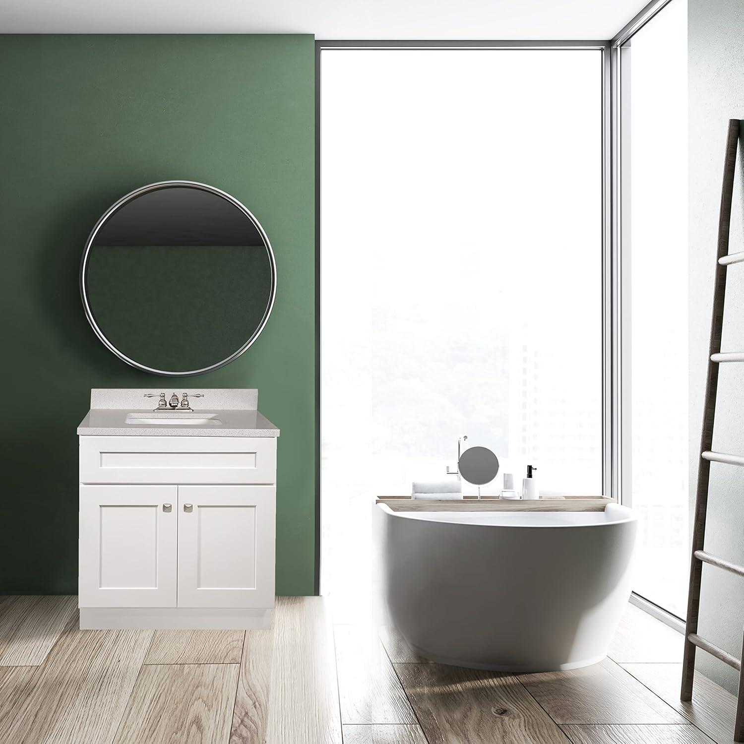 Design House Brookings 30 Inch Bathroom Vanity, Ready to Assemble, Solid Wood, Sherwin Williams – Design House, 587089