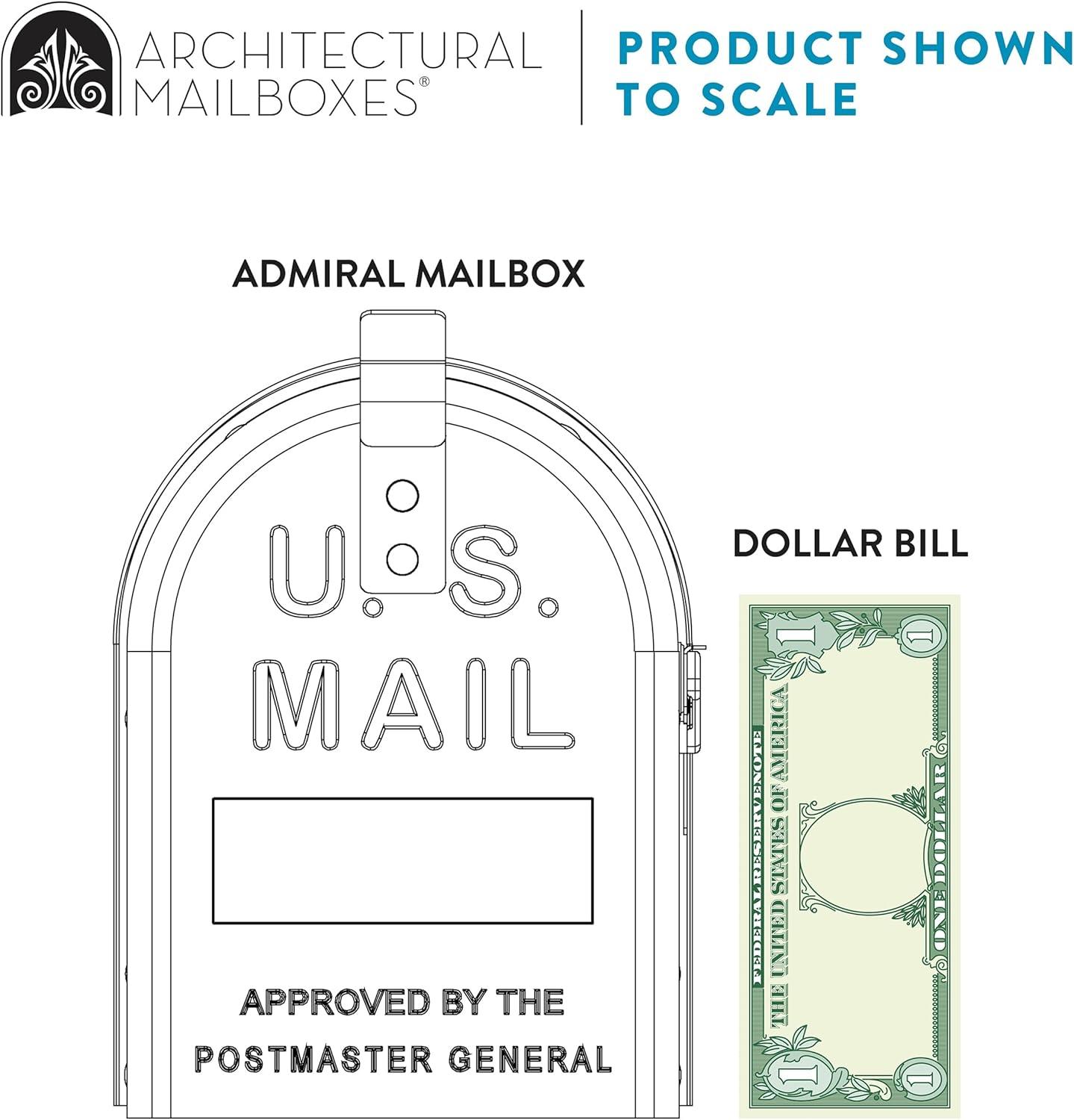 Medium White Aluminum Post Mount Mailbox