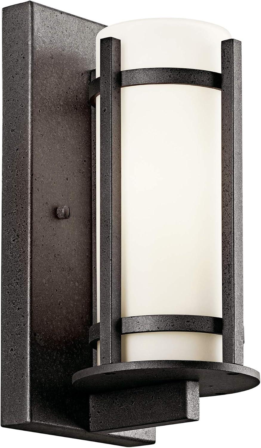 Outdoor Wall Light With Opal Etched Glass - Modern Design For Rustic, Country, And Lodge Décor