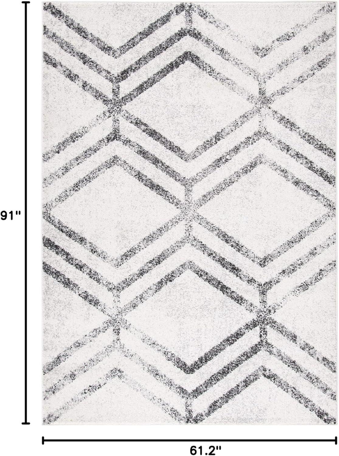 Adirondack ADR253 Machine Made Indoor Area Rug - Ivory/Grey - 5'-1"x7'-6" - Safavieh