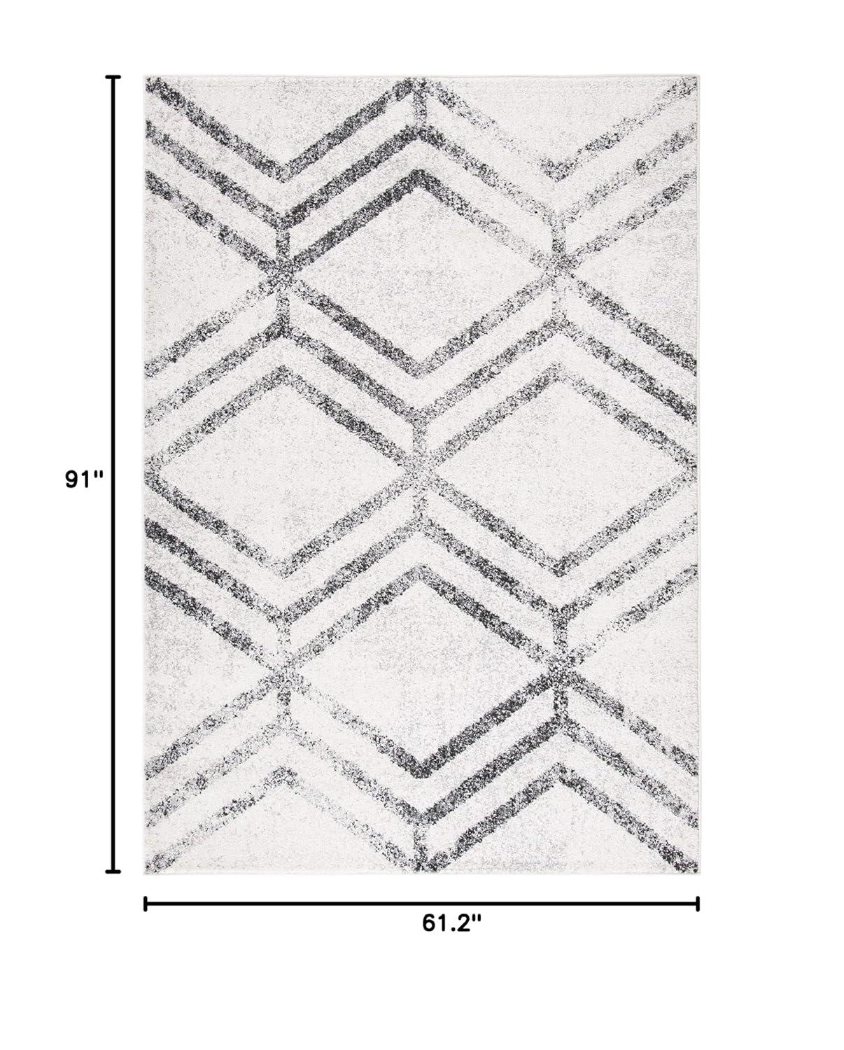 Adirondack ADR253 Machine Made Indoor Area Rug - Ivory/Grey - 5'-1"x7'-6" - Safavieh