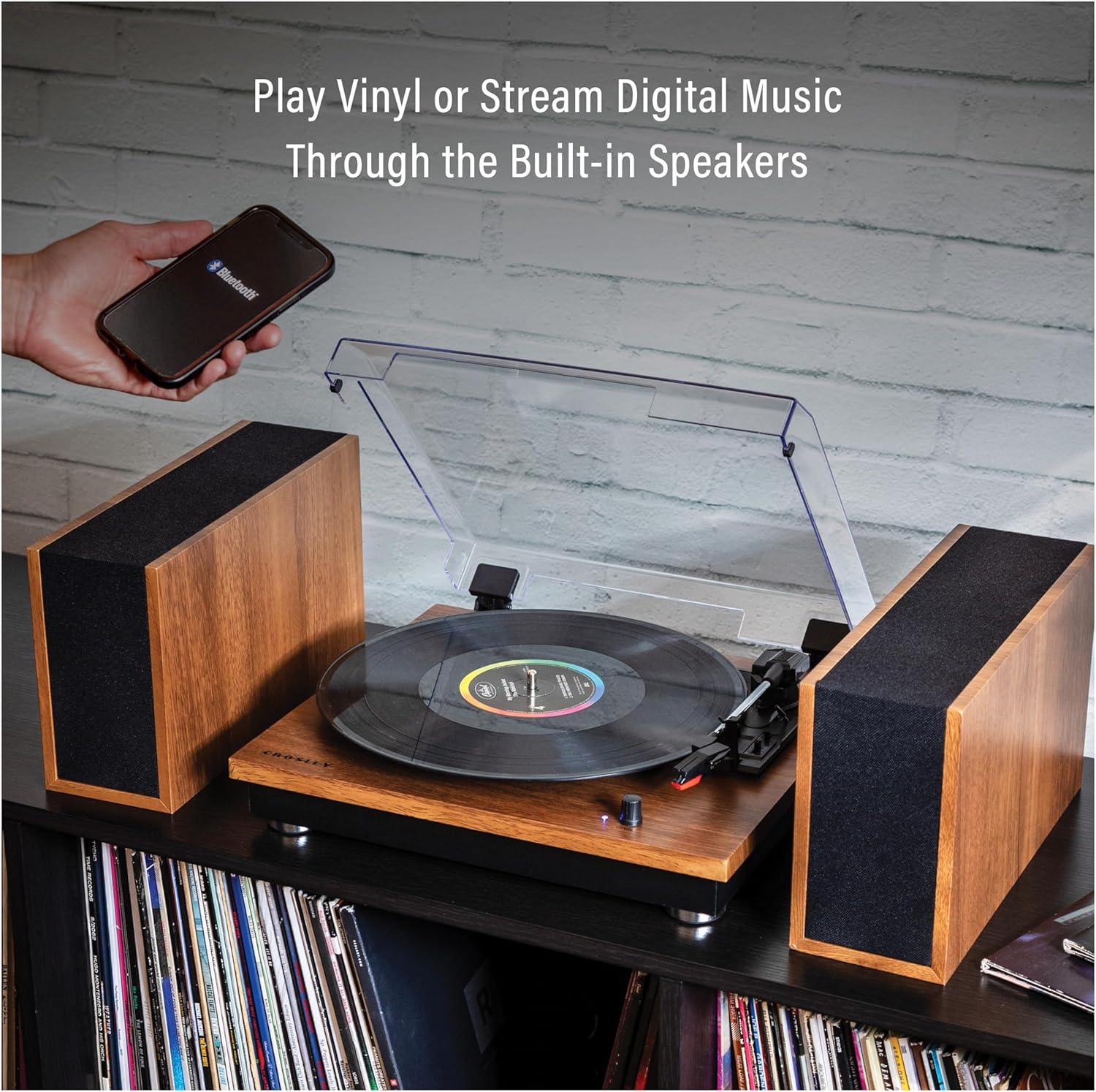 Crosley Riff Bluetooth Vinyl Record Player with Speakers, 3-Speed Turntable, 6 Modular Layouts