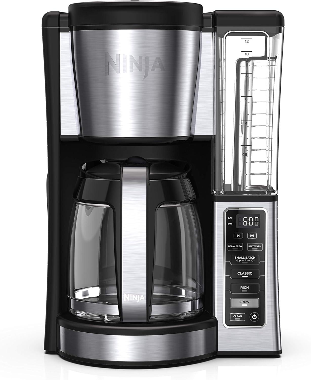 Ninja® 12-Cup Programmable Coffee Brewer, 2 Brew Styles, Adjustable Warm Plate, 60oz Water Reservoir, Delay Brew - Black/Stainless Steel