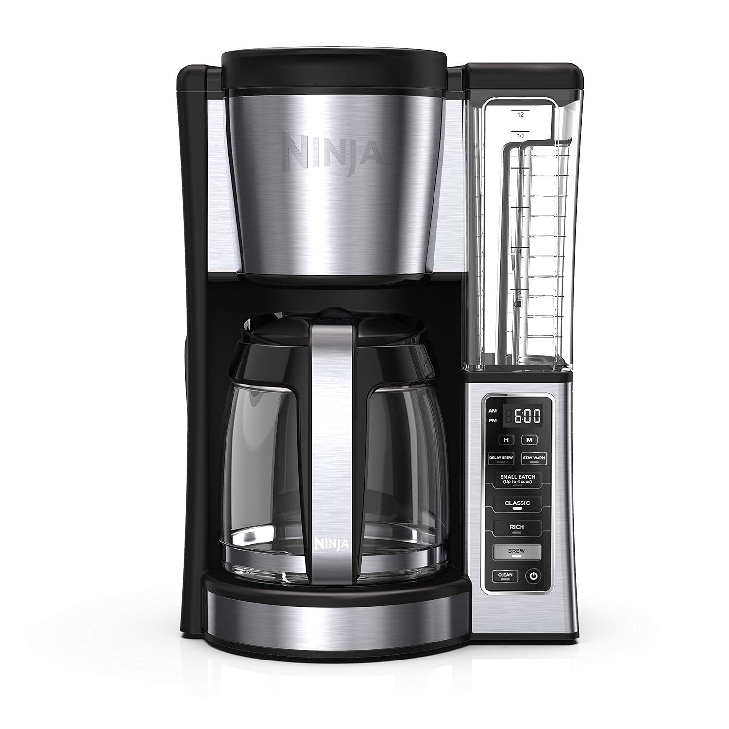Ninja® 12-Cup Programmable Coffee Brewer, 2 Brew Styles, Adjustable Warm Plate, 60oz Water Reservoir, Delay Brew - Black/Stainless Steel