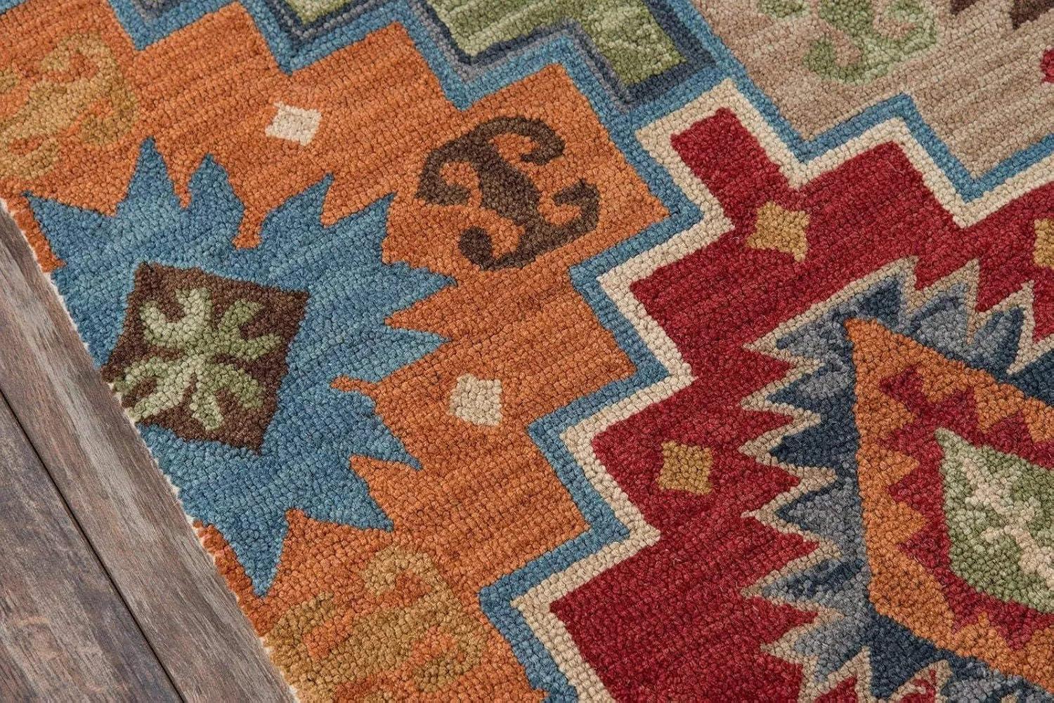 3'6"x5'6" Tangier Baylor Multi Area Rug - Momeni: Geometric Wool, Handmade Hooked, Medium Pile Rug