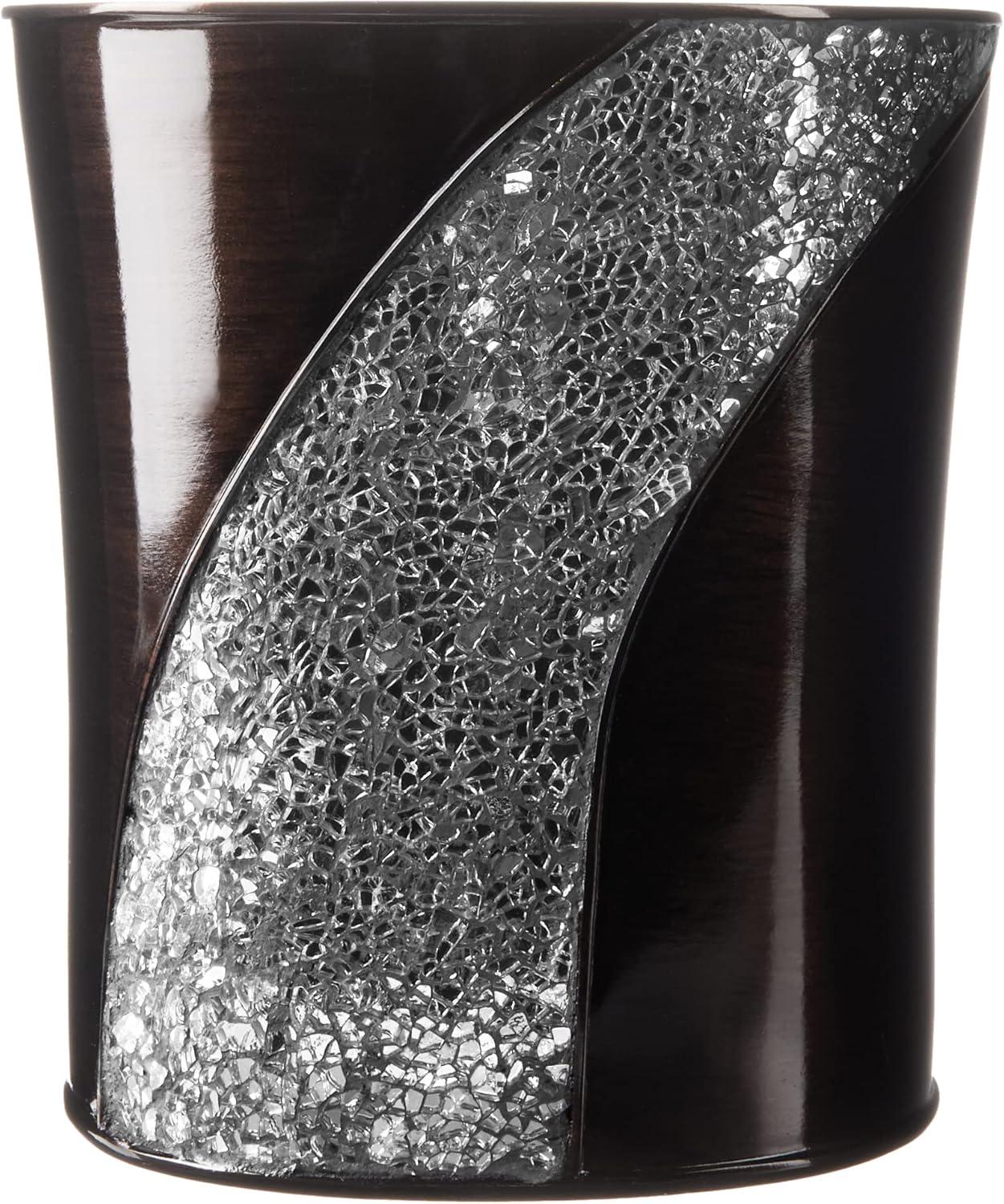 Popular Bath Orb/Brown Sinatra Bath Decor Accessories, Premium, Durable, Acrylic Resin, Eco-Friendly Waste Basket (10"H x 8"W x 8"D)