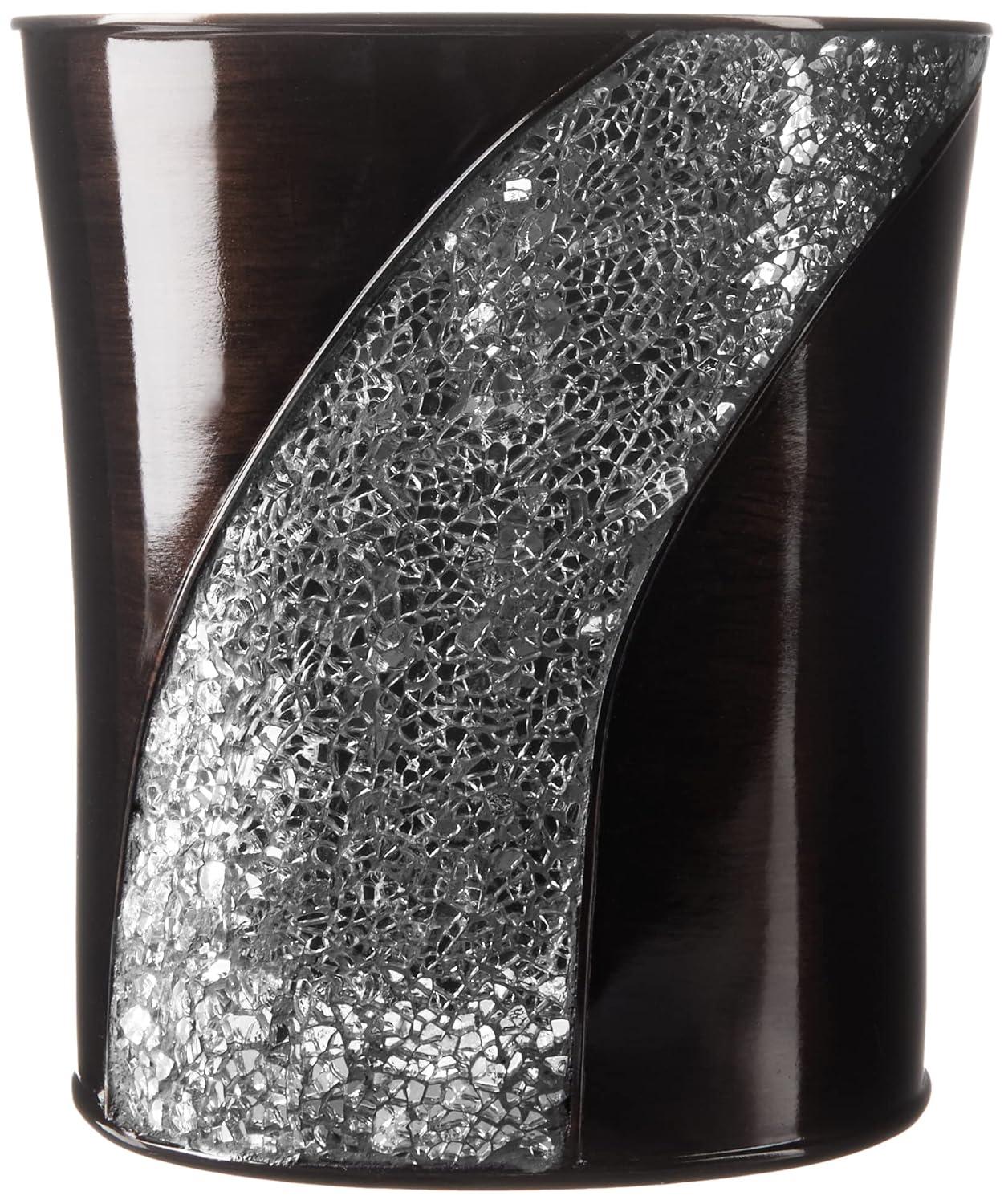 Popular Bath Orb/Brown Sinatra Bath Decor Accessories, Premium, Durable, Acrylic Resin, Eco-Friendly Waste Basket (10"H x 8"W x 8"D)