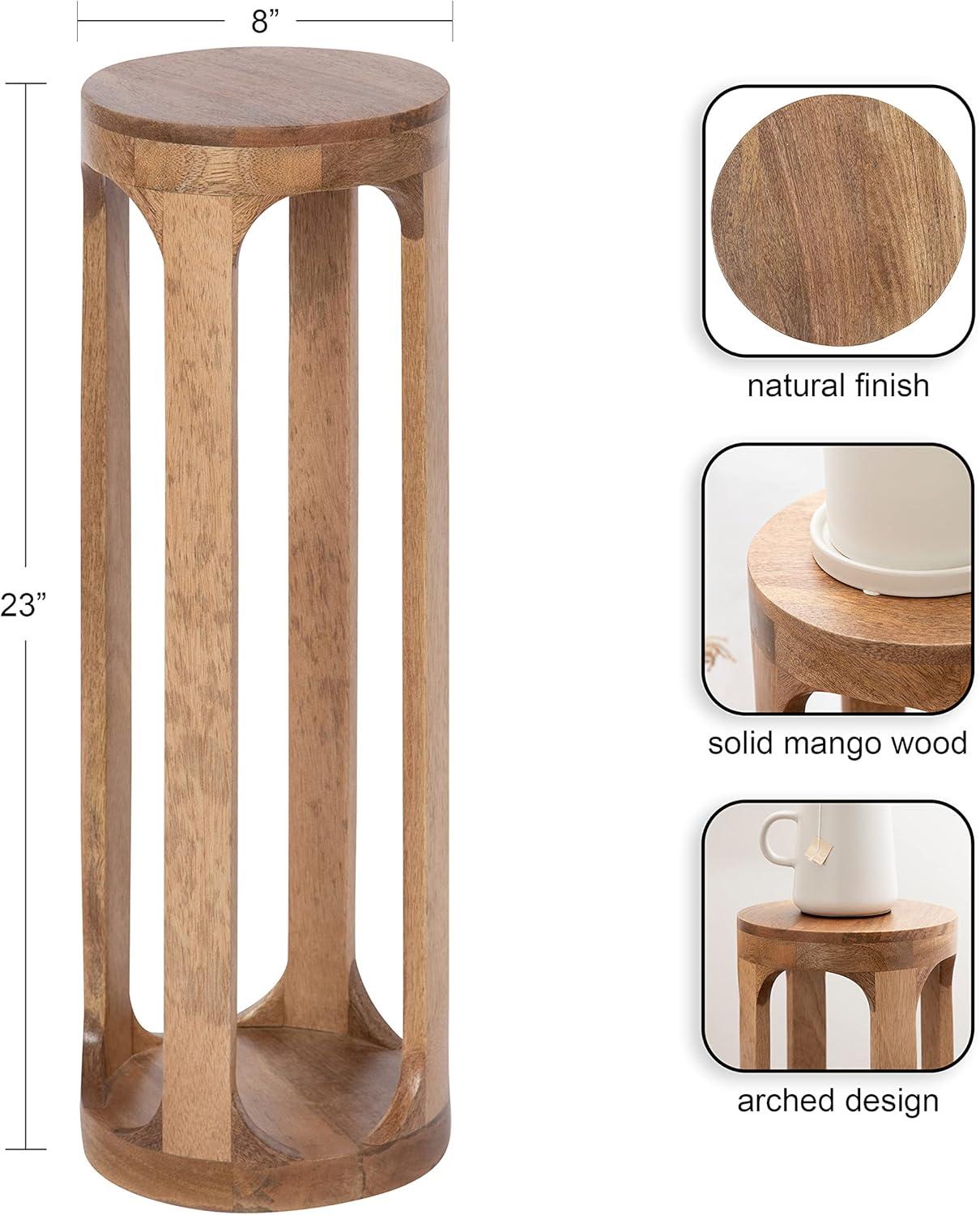 Kate and Laurel Dahl Round Wood Drink Table, 8x8x23, Natural