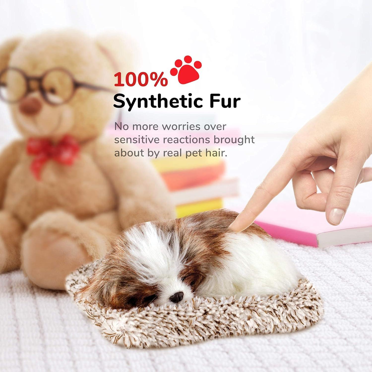 Perfect Petzzz - Mini Shih Tzu, Stuffed Animals for Girls and Boys, Dog Toys for Kids and Elderly, Battery-Operated Live Pet Toys, Companion Realistic Dog Calming Toys with Synthetic Fur