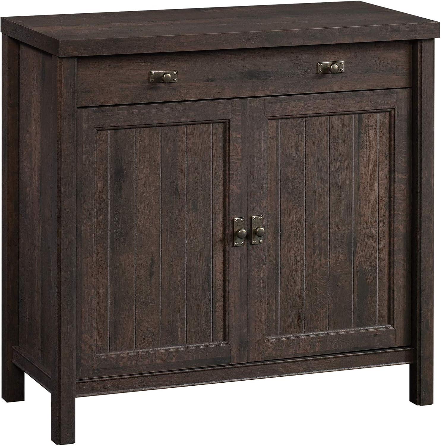 Sauder 30" Costa Library Base Coffee Oak : Farmhouse Style with Adjustable Shelves, Particle Board Construction