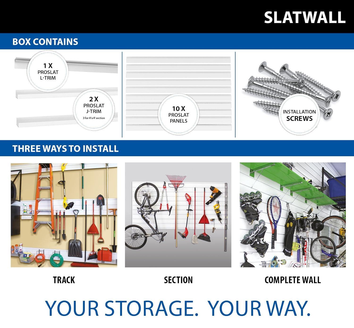 PVC Slatwall 8 ft. x 4 ft. White