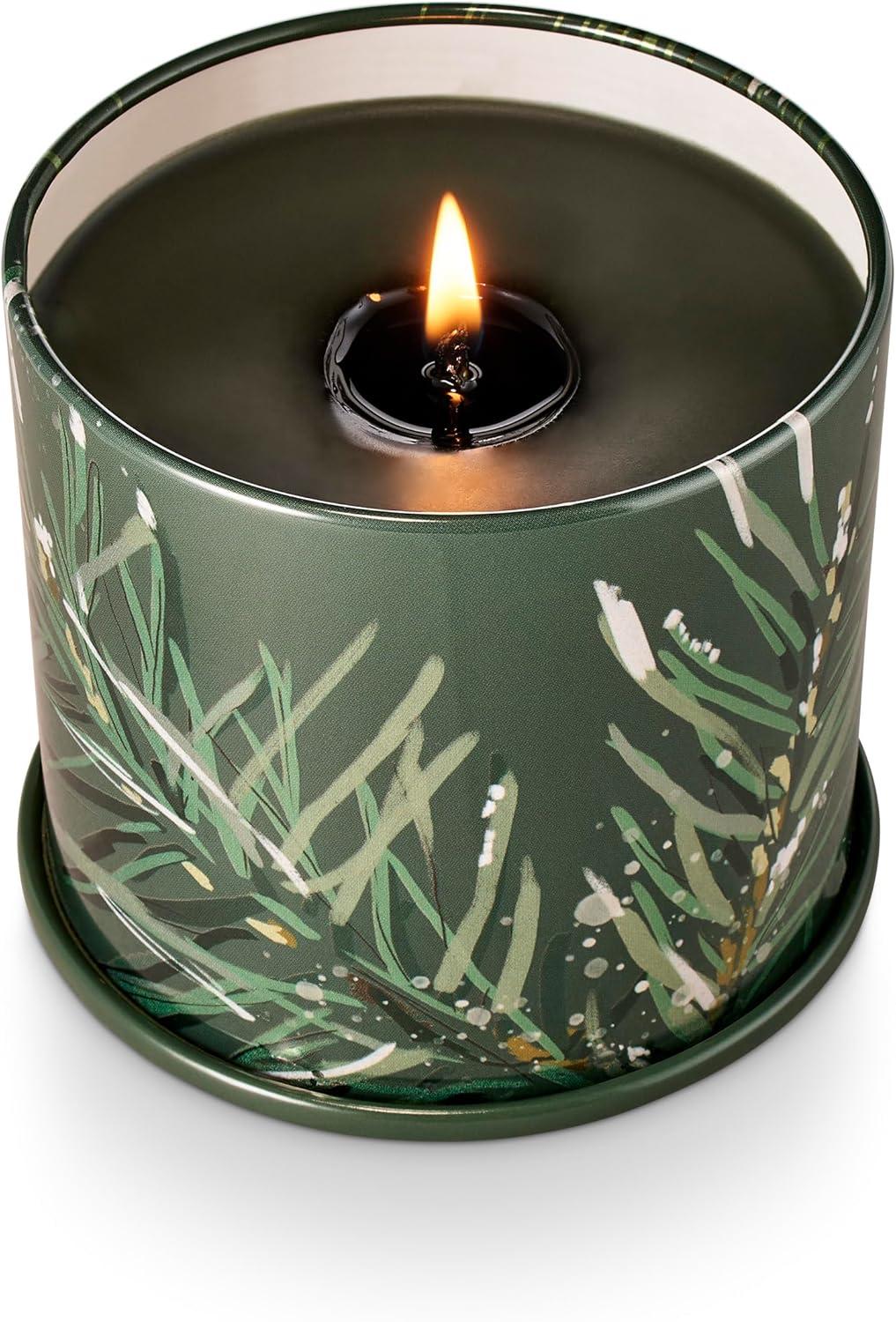 ILLUME Noble Holiday Balsam & Cedar Large Crackle Glass Candle