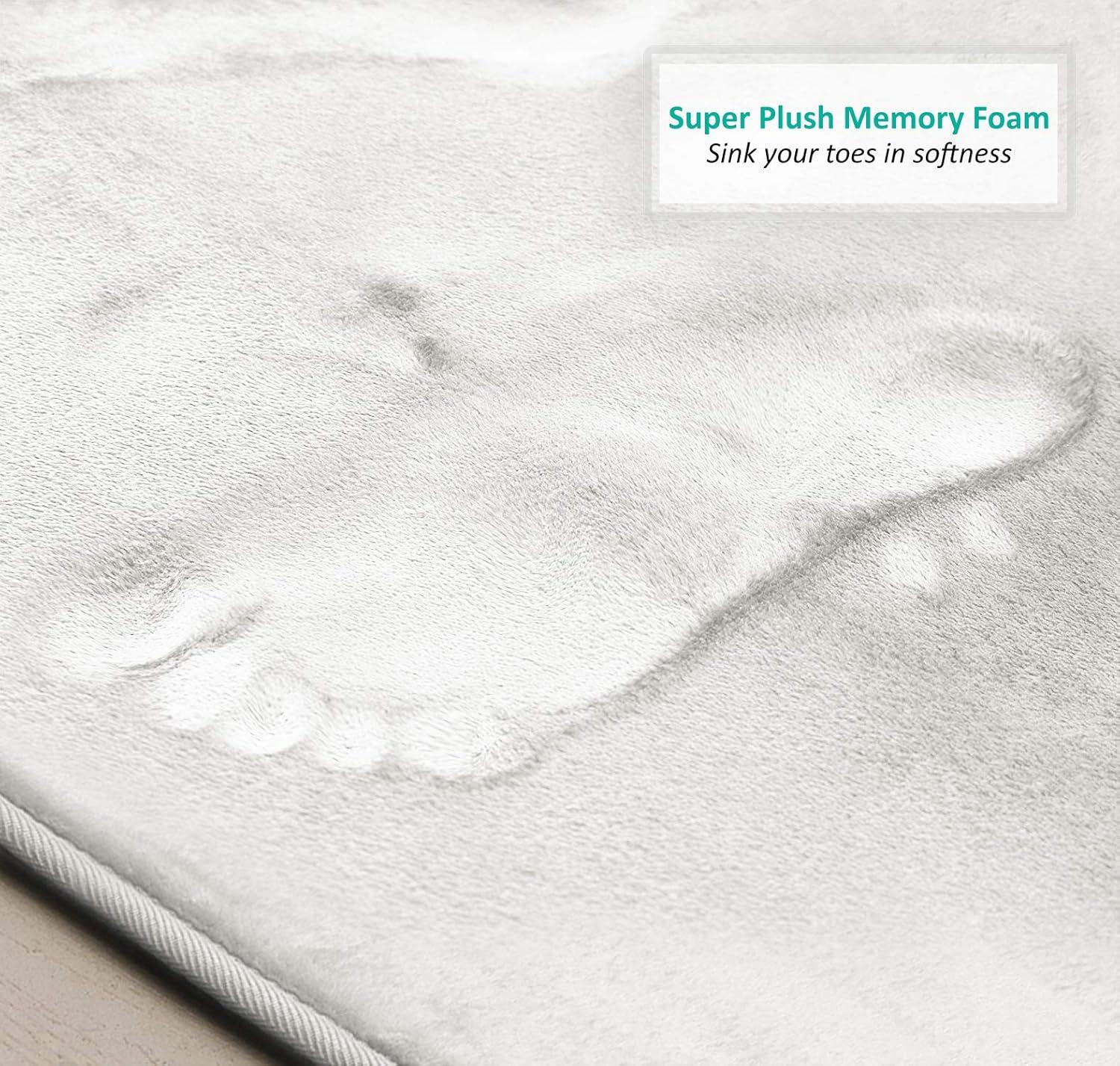 Clara Clark Ultra Soft and Absorbent Memory Foam Bath Rug Set with Non-Slip Backing