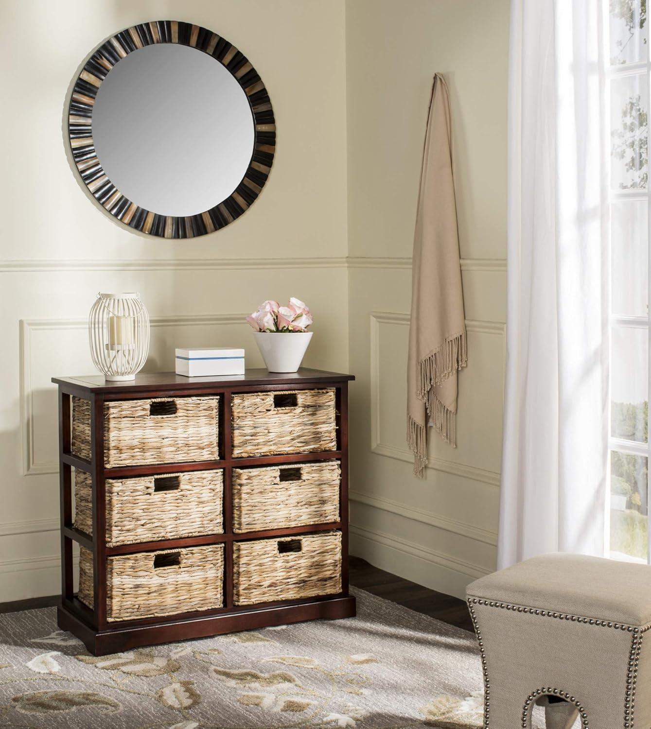 Keenan 6 Wicker Basket Storage Chest - Cherry - Safavieh.