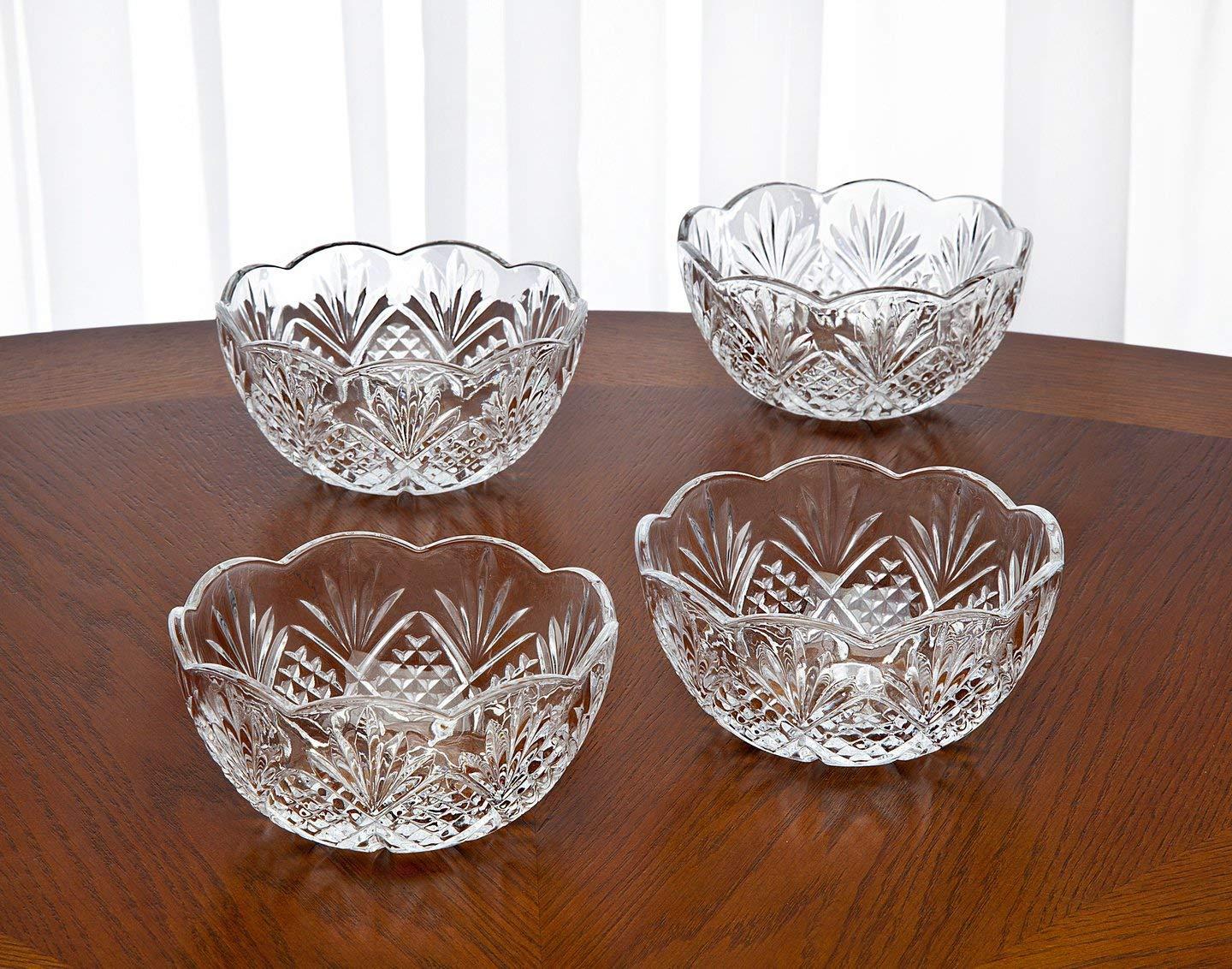 Godinger Silver Art Co Dublin Crystal Dessert Bowls 3.5oz Set (Set of 4)