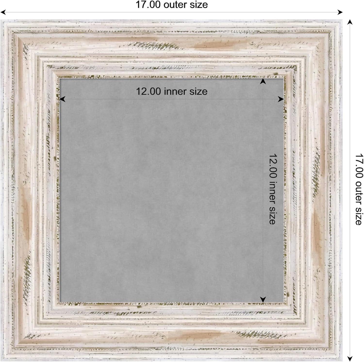 Amanti Art Alexandria White Wash Narrow Framed Magnetic Board 27 x 15 in.