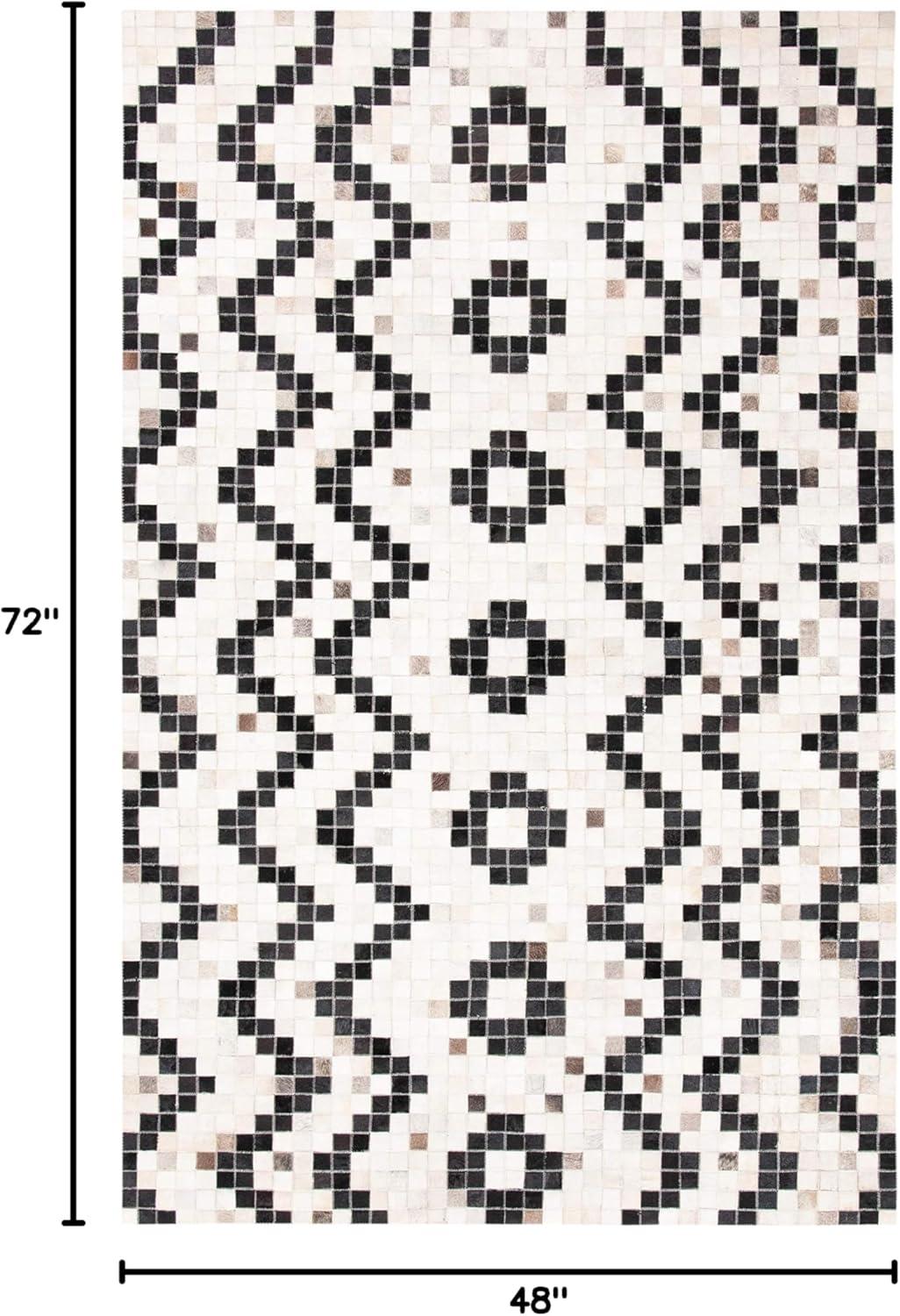 Studio Leather STL811 Hand Woven Area Rug - Ivory/Black - 4'x6' - Safavieh.