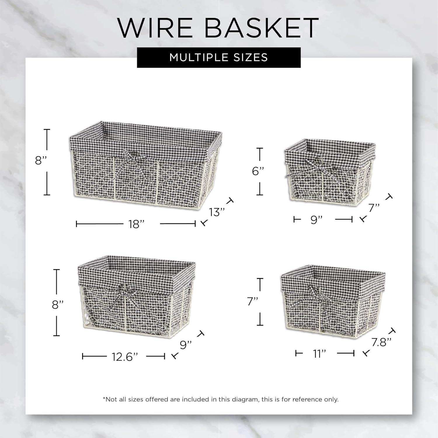 DII Chicken Wire Storage Baskets with Liner, Set of 3, Rustic Natural, Assorted Sizes