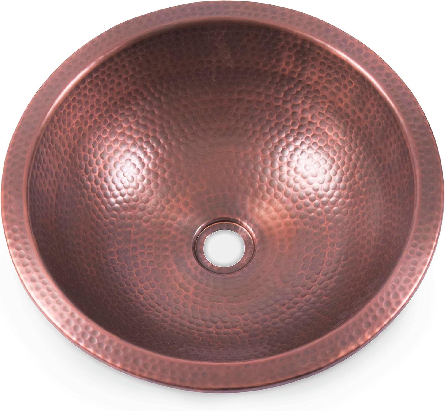 Monarch Abode 17094 Pure Copper Hand Hammered Rotunda Dual Mount Bathroom Vanity Sink (16 inches)