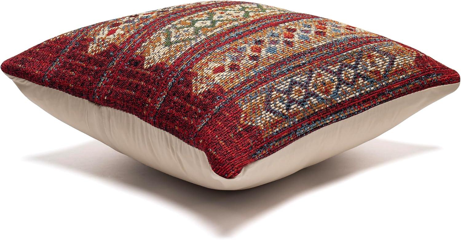 Marina Red and Gold Tribal Stripe Indoor/Outdoor Pillow 18" Square