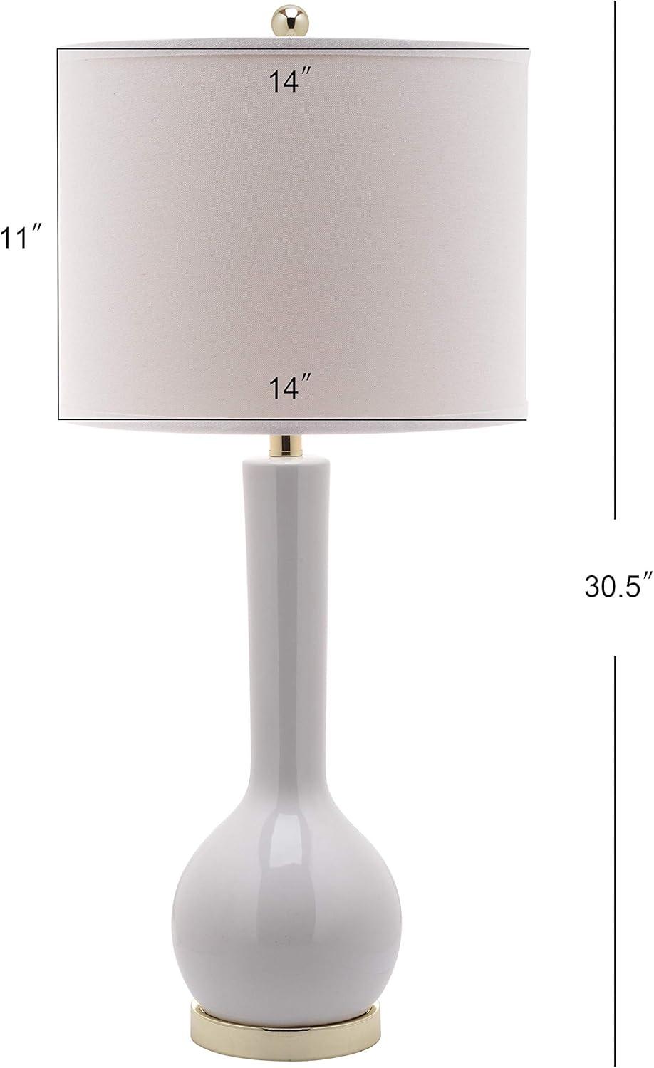 Mae Long Neck Table Lamp - 30.5 Inch Height - LIT4091 - White - Safavieh
