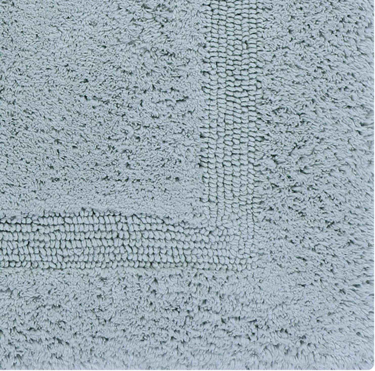 Better Trends Lux 100% Cotton Tufted Solid Reversible Bath Rug 24" x 40" Rectangle - Blue