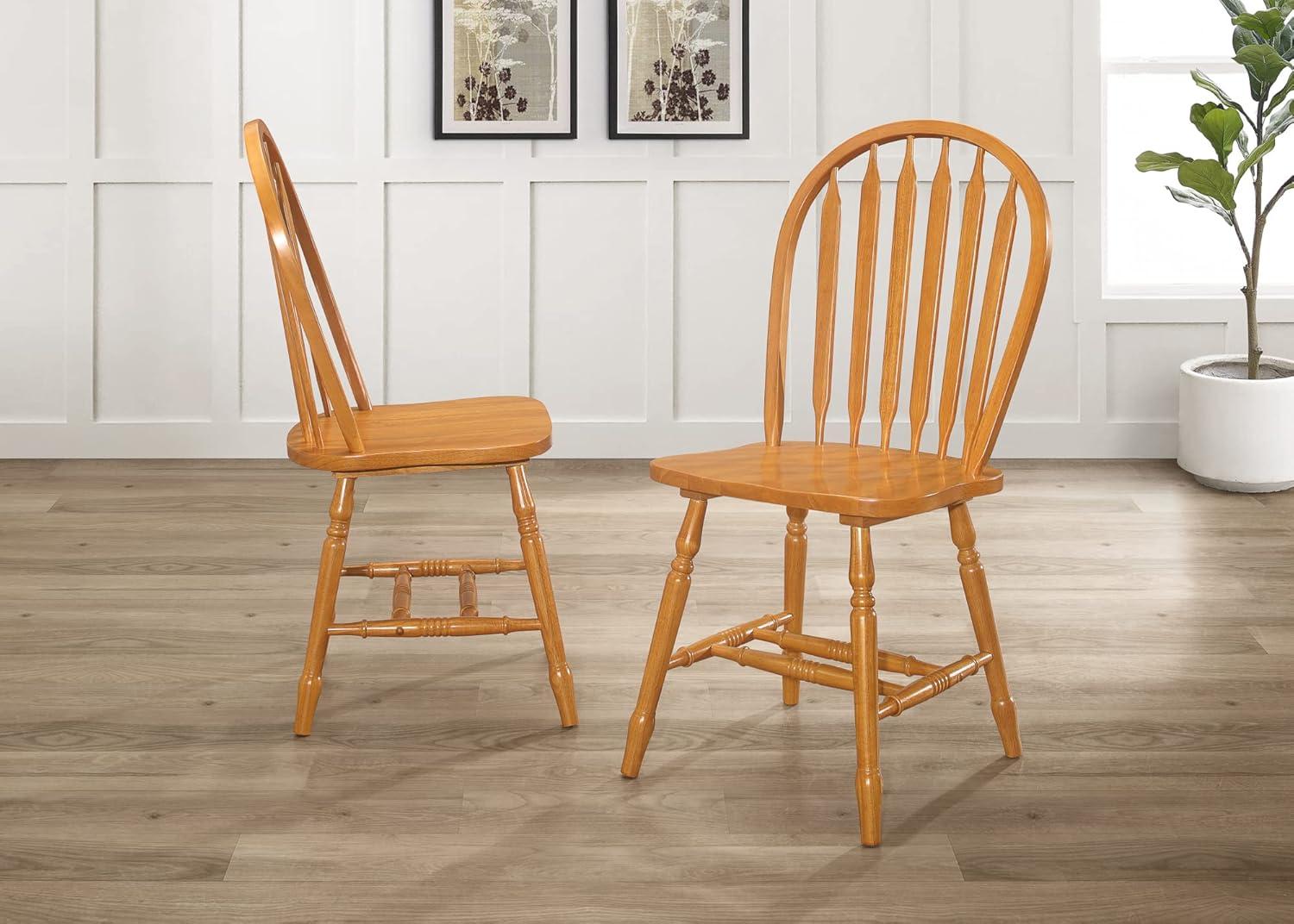 Besthom Solid Wood Windsor Arrowback Dining Chairs (Set of 2)