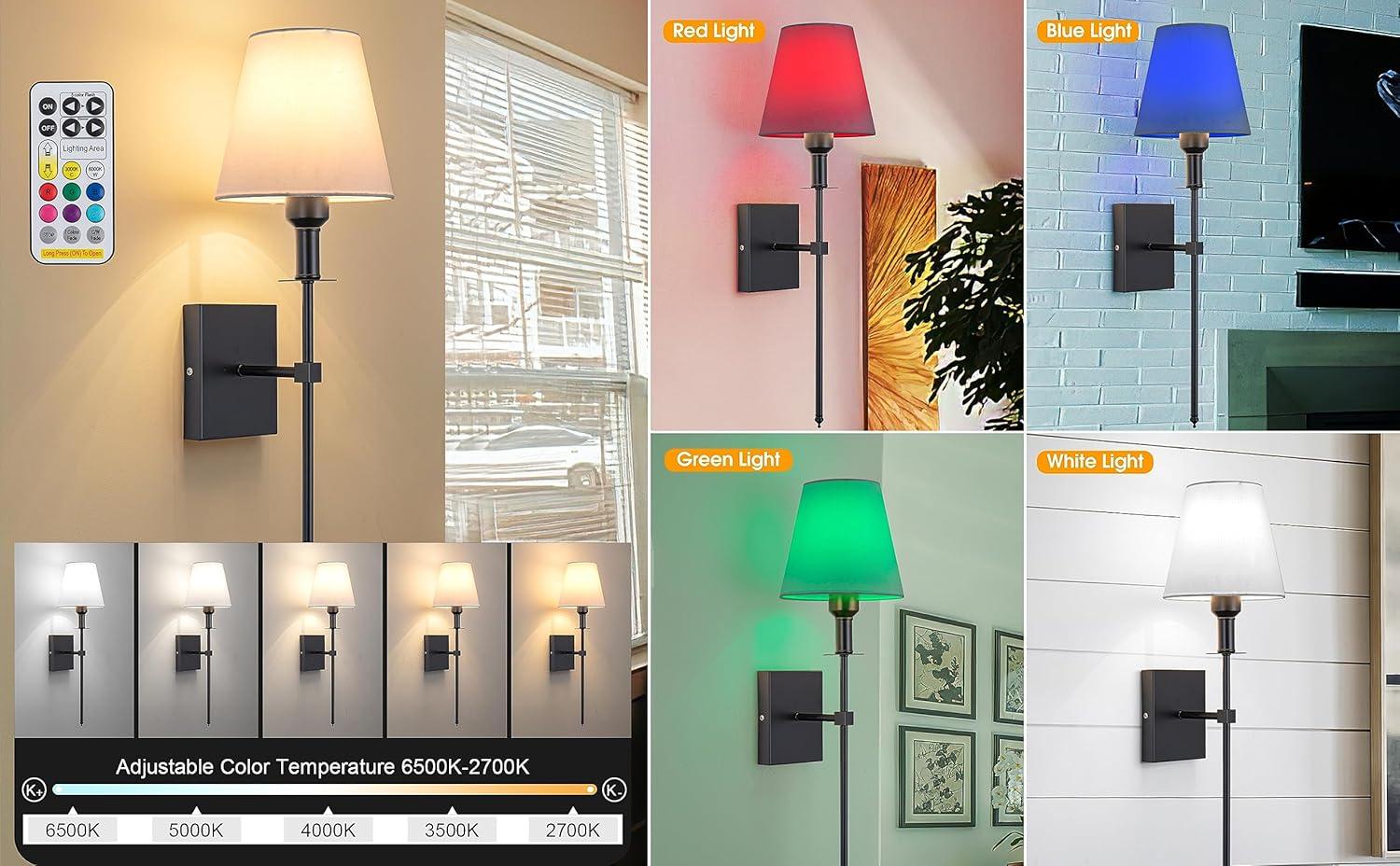 Battery Operated Black Wall Sconce Set Of 2,not Hardwired Fixture Wireless Wall Light ,dimmable Picture Sconces Cordless ,Easy To Install Battery Powered Lamp,for Bedroom, Lounge, Farmhouse Gallery