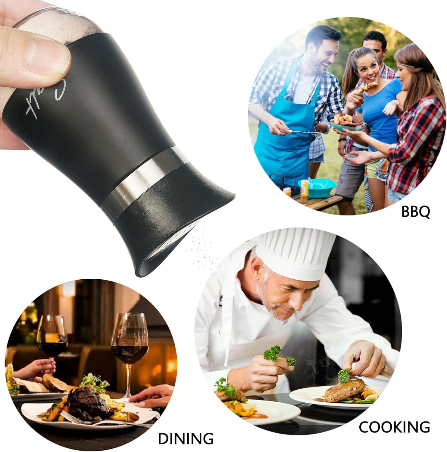 Juvale Stainless Steel Salt and Pepper Shakers Set with Glass Bottom, Perforated "S" and "P" Caps - Modern Kitchen Decor (4oz)