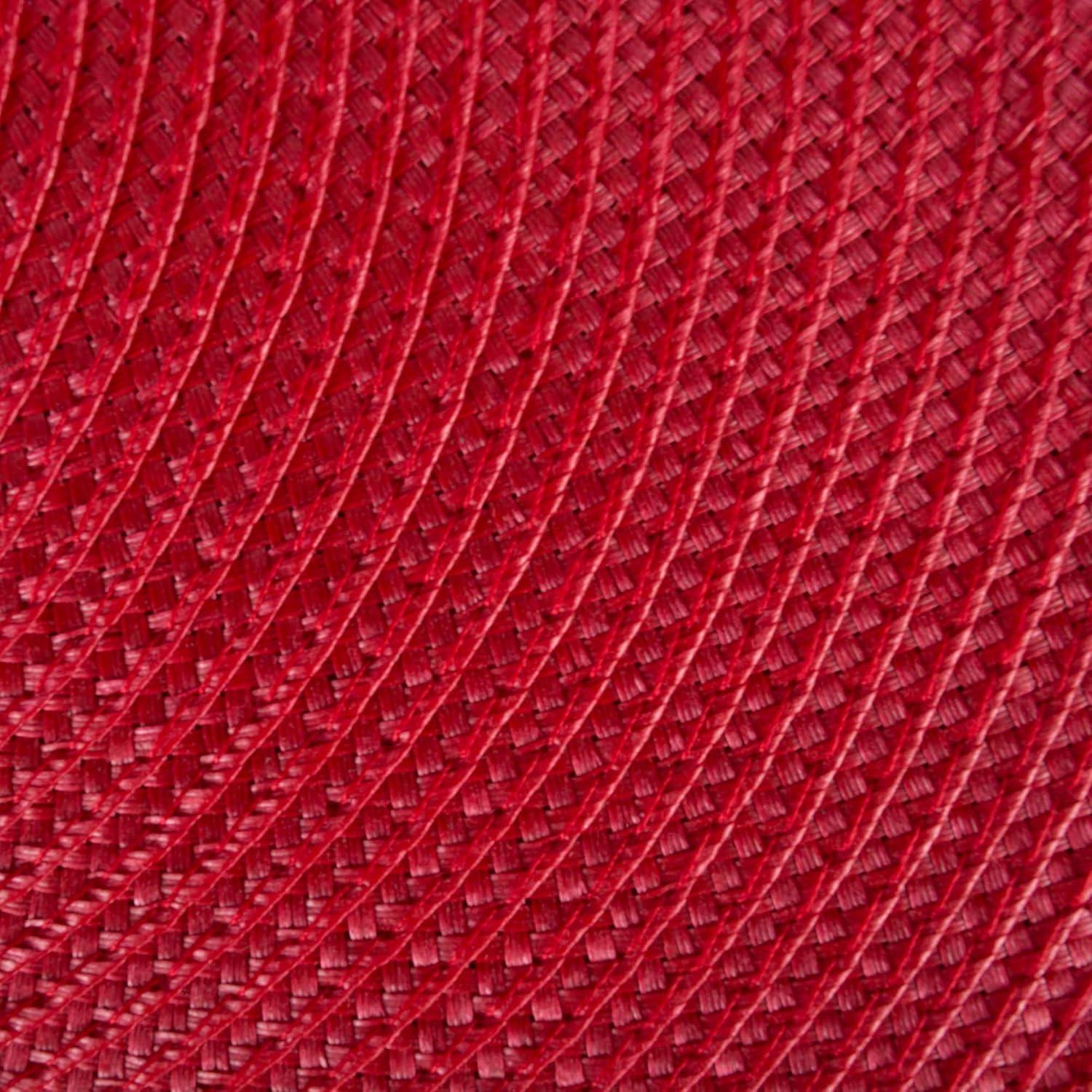Red Round Braided Placemats Set of 6 for Dining Tables