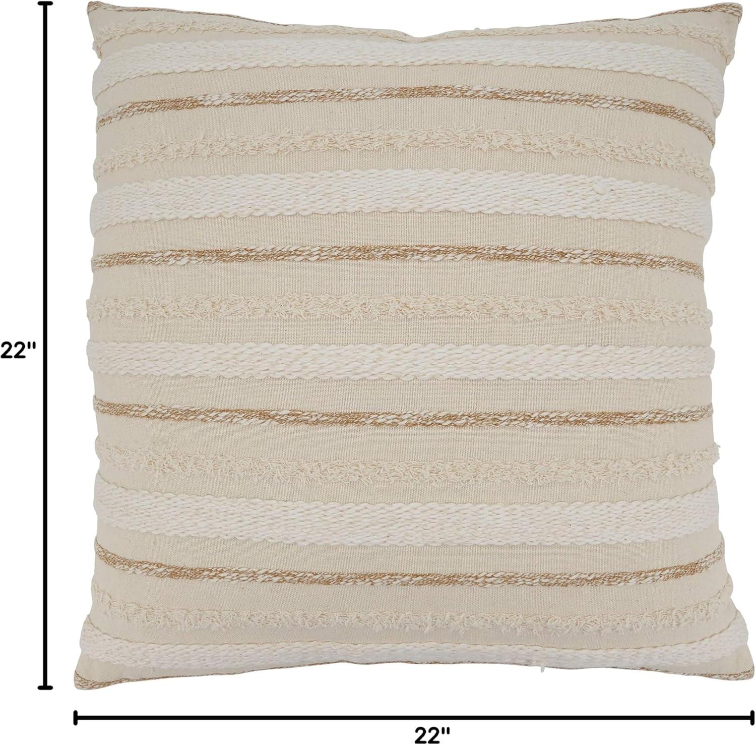 Saro Chloe Collection Appliqued Cotton Pillow Cover
