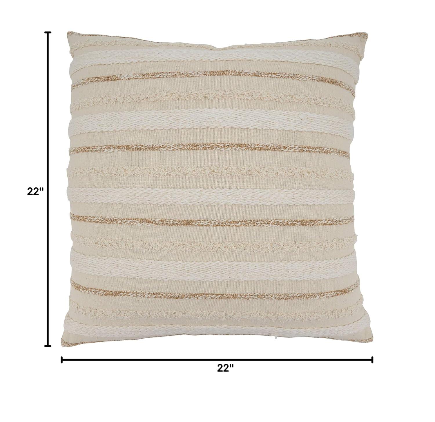Saro Chloe Collection Appliqued Cotton Pillow Cover