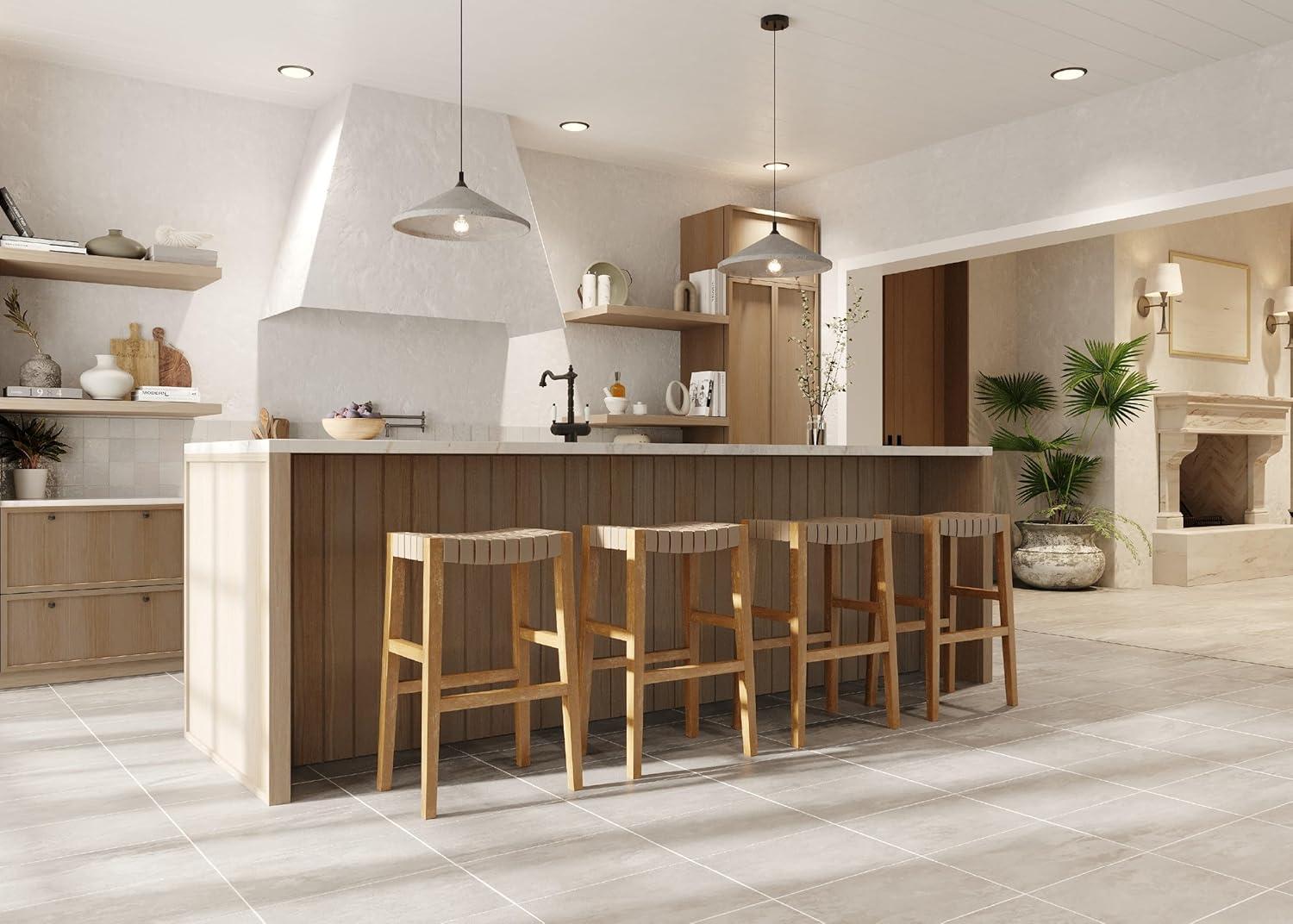 Maven Lane Maven Lane Emerson Kitchen Stool with Vegan Leather Upholstery