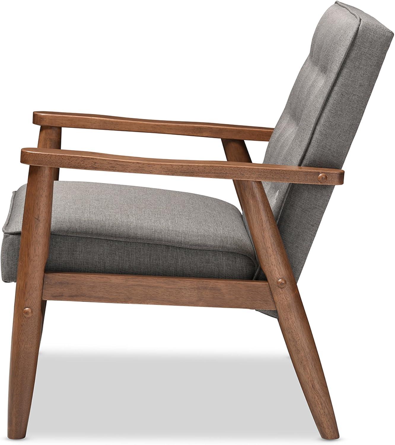 George Oliver Studio Sorrento Accent Chair, 1 Seater, Grey, Brown
