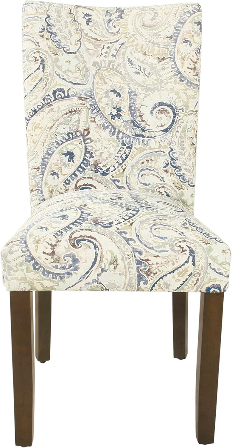 Set of 2 Parson Dining Chair Blue Velvet Paisley Print - HomePop: Upholstered, Foam-Filled, Hardwood Frame