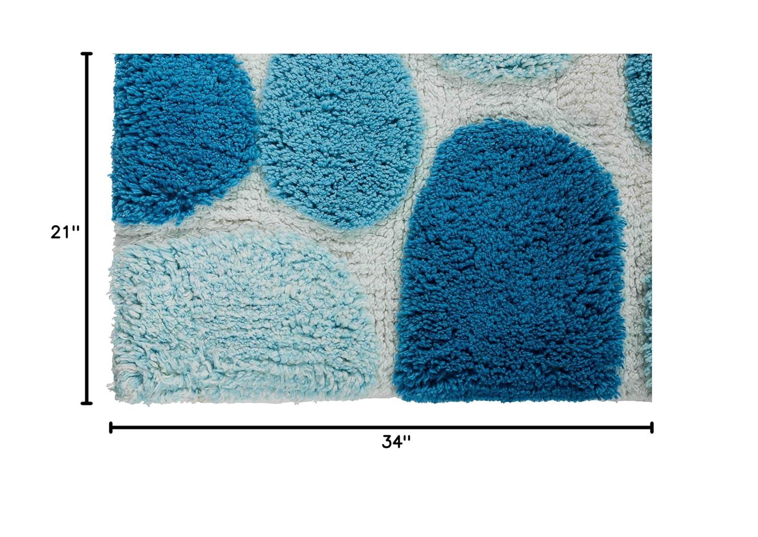 Chesapeake Pebbles 2 pc Arctic Blue Bath Rug Set (21"x34" & 24"x40")