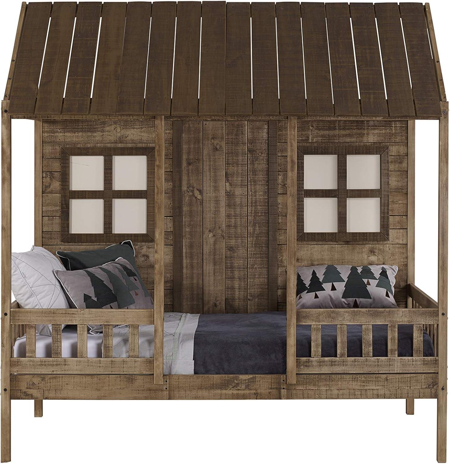 Donco Kids PD-1899TRD Twin Front Porch Low Loft, Rustic Driftwood