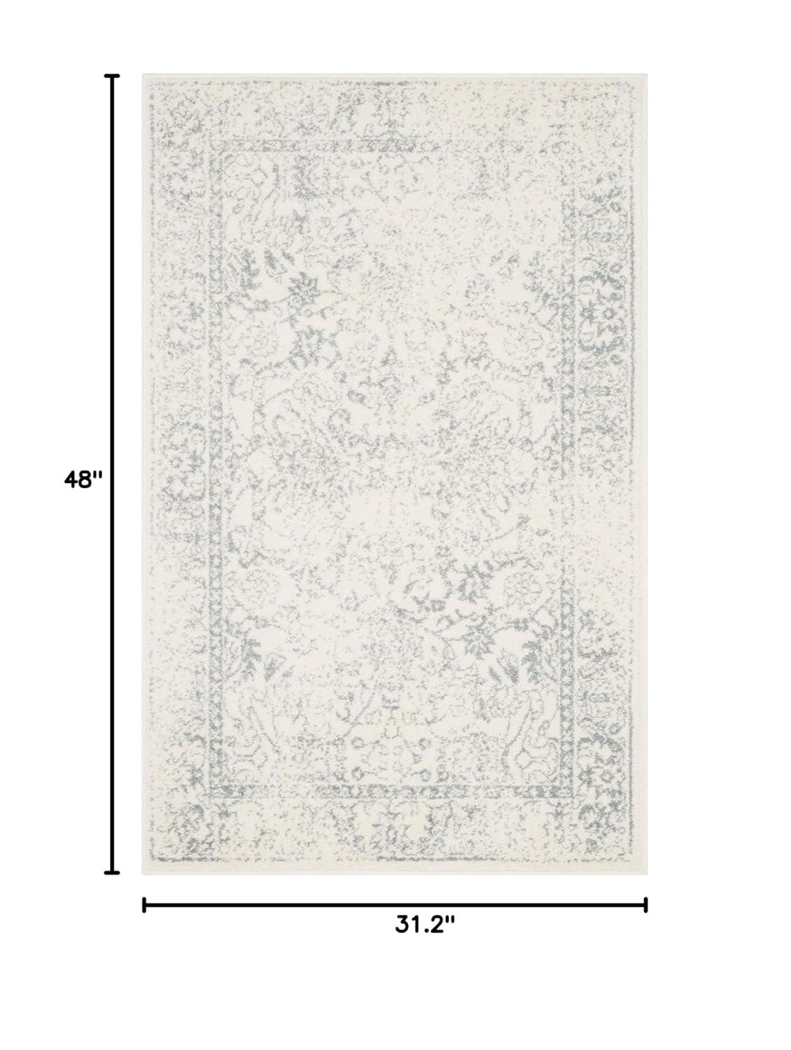 Adirondack ADR109 Machine Made Indoor Accent Rug - Ivory/Slate - 2'-6"x4' - Safavieh
