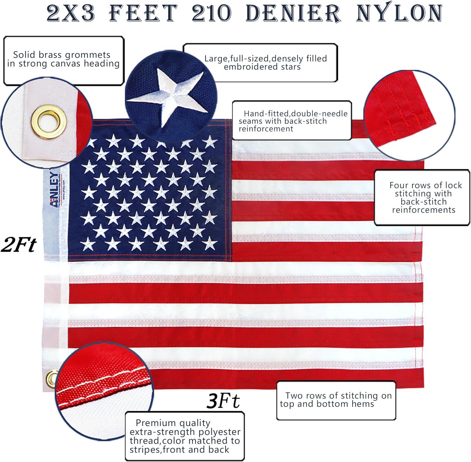 ANLEY EverStrong Series American US Flag - Hevay Duty Nylon USA Banner Flags & Reviews | Wayfair