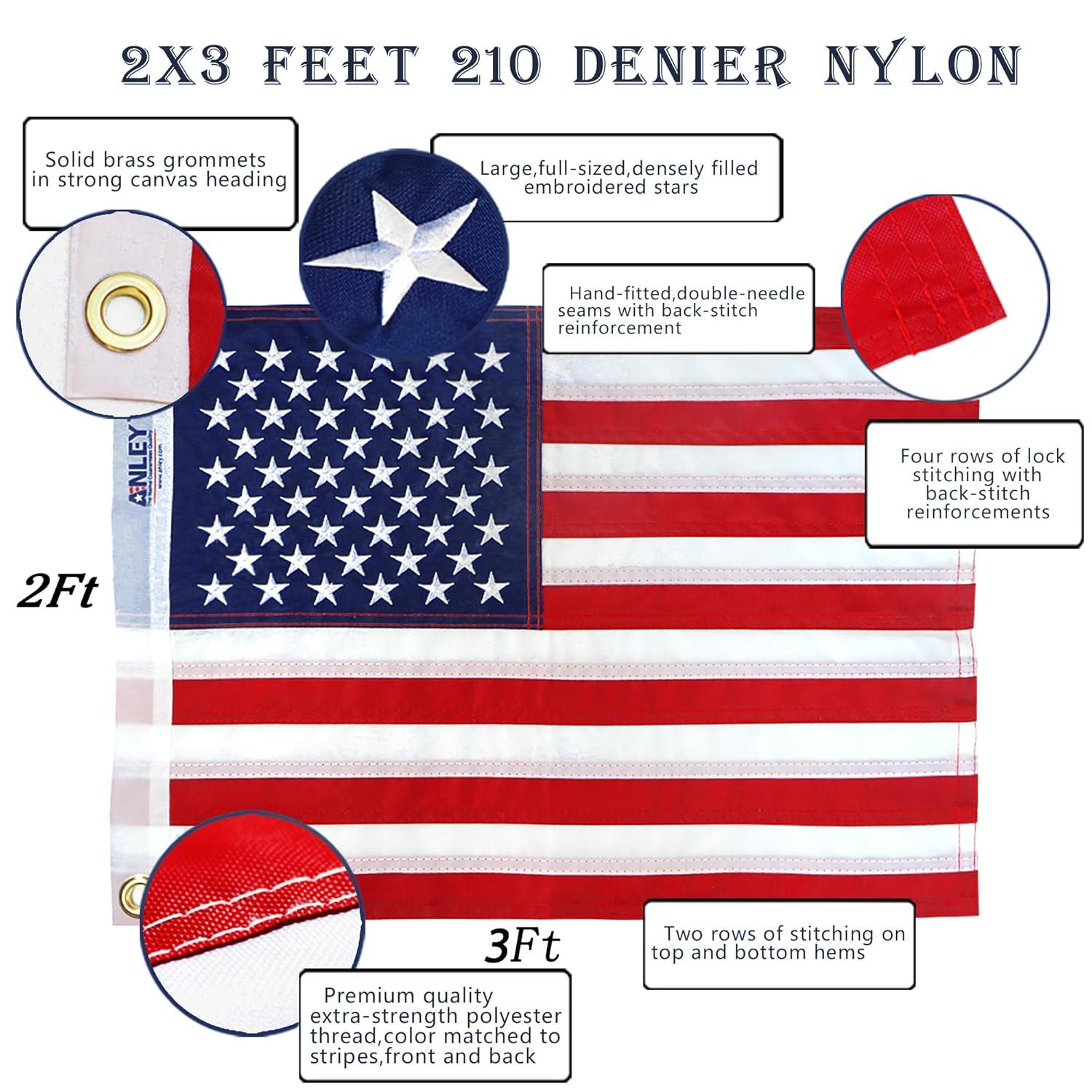ANLEY EverStrong Series American US Flag - Hevay Duty Nylon USA Banner Flags & Reviews | Wayfair