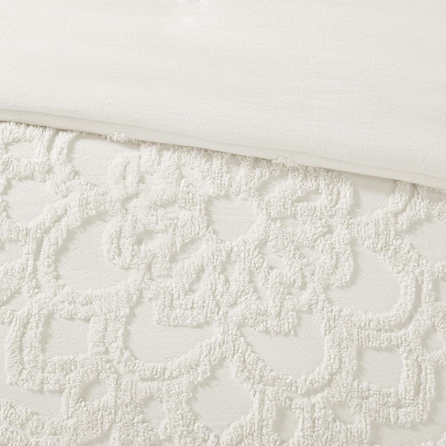 Laetitia Tufted Chenille Cotton 3 Piece Medallion Duvet Cover Set